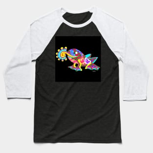 black ecopop mister don frog in mexican totonac patterns art Baseball T-Shirt